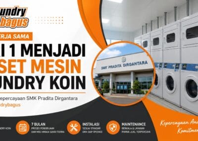 Instalasi 40 Set Mesin Laundry Koin di SMK Pradita Dirgantara